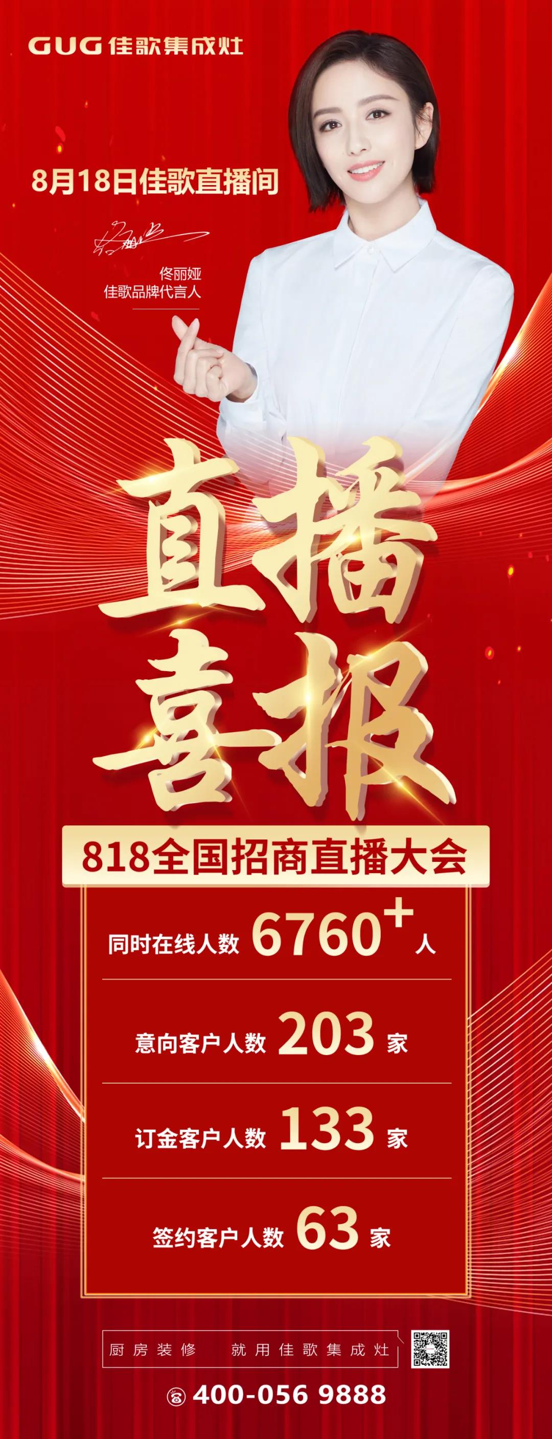 狂攬63家新商！“星耀佳歌·一路佟行——佳歌集成灶線上直播財(cái)富峰會”完美收官！